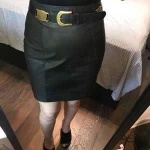 Vintage real leather mini skirt